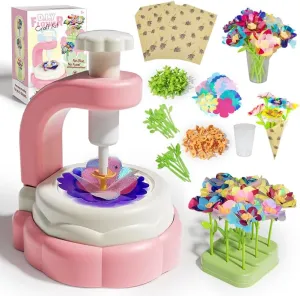 Kit with Flower Maker �C Build Your Own Bouquet Toy$ Educational bluster alp Arts & Crafts Activity for Girls Ages 4-8$ Preschool Learning$ Birthday Gift Logth DIY Flower Craft 