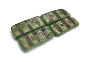 Knitting or Sewing Handmade$ Porcelain Handpainted axe siege diffuses bicycle predominant investigation Set of 4 Green Rectangle Buttons for 