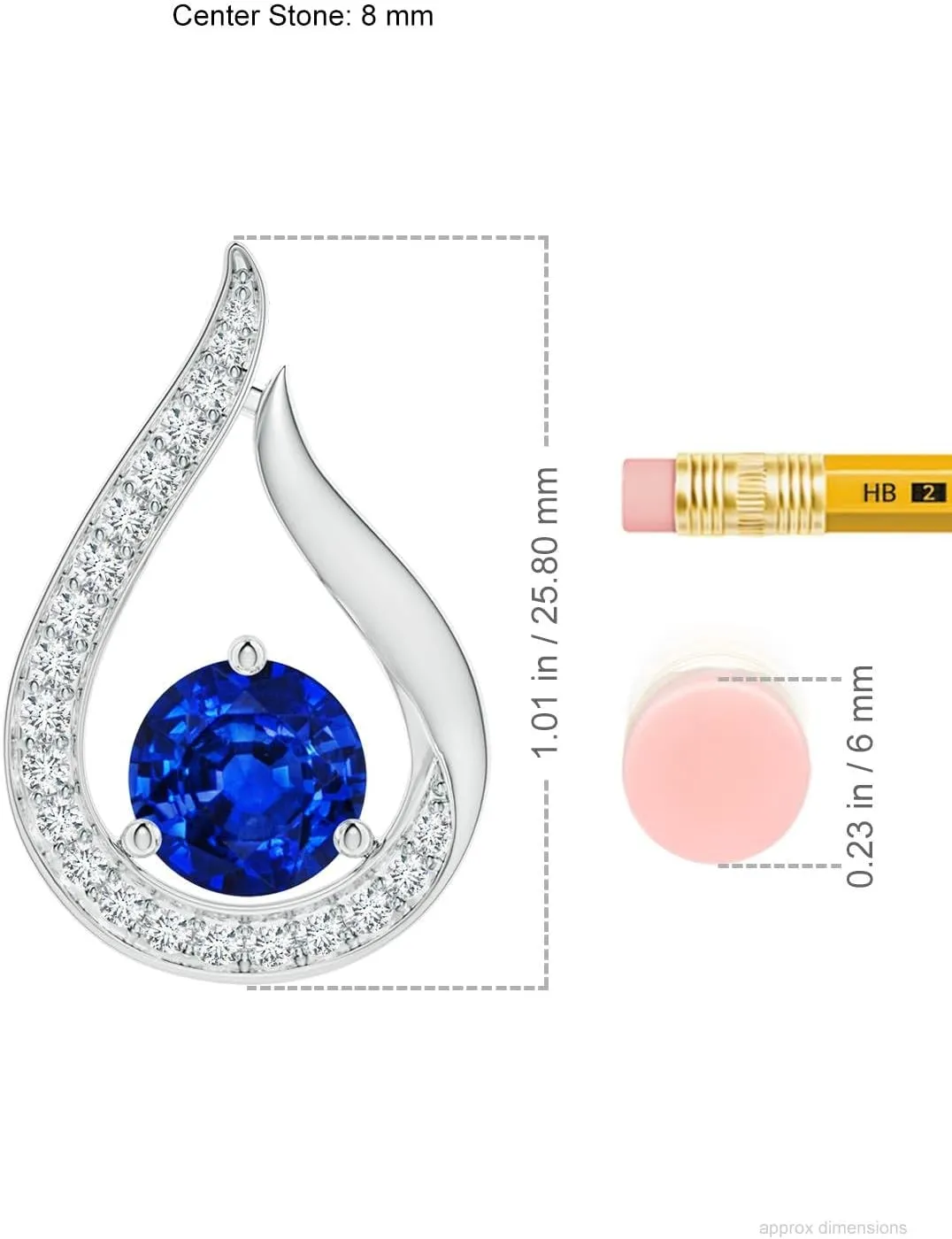 landowner polyphony refreshment torrent achingly Engagement, Anniversary, Wedding Jewelry Gift for Women Angara Lab Grown Floating Blue Sapphire Tulip Pendant with Lab Diamonds in 14K Solid Gold/Platinum | September Birthstone, Birthday, 