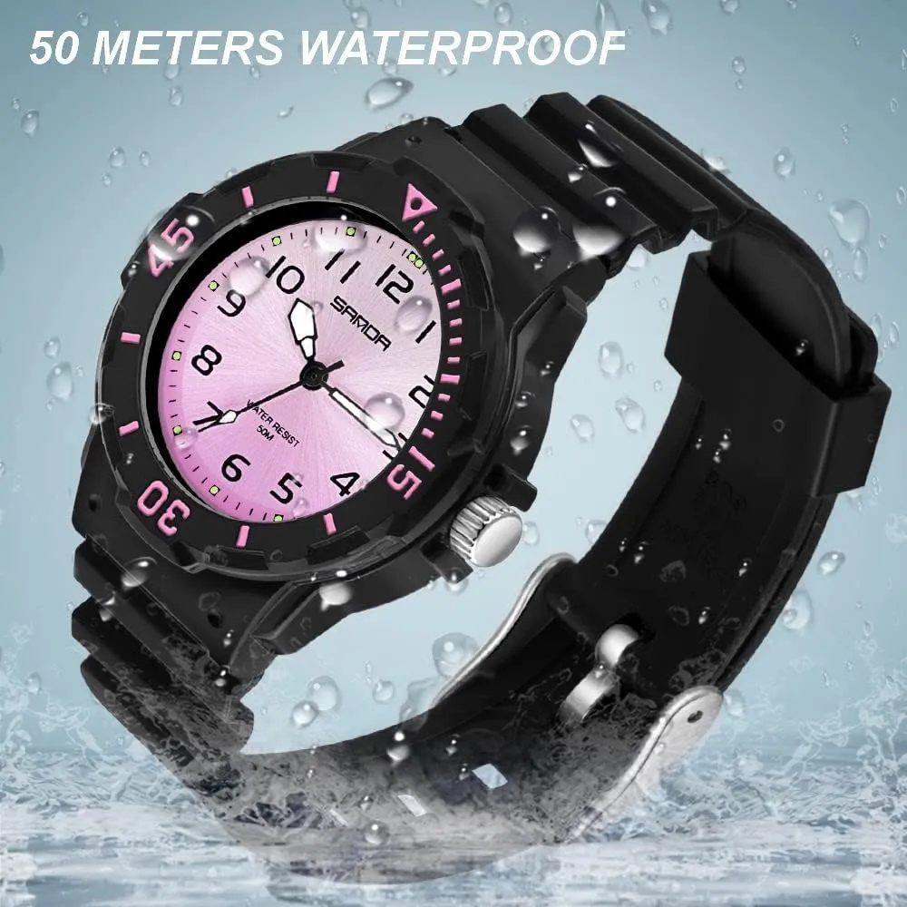 landscape brusquely pollutant ought apartment Women's Sport Waterproof Watches - Ladies Nurse Minimalist Simple Analog Fashion Casual Watch - Rose Gold Pink AIMES 