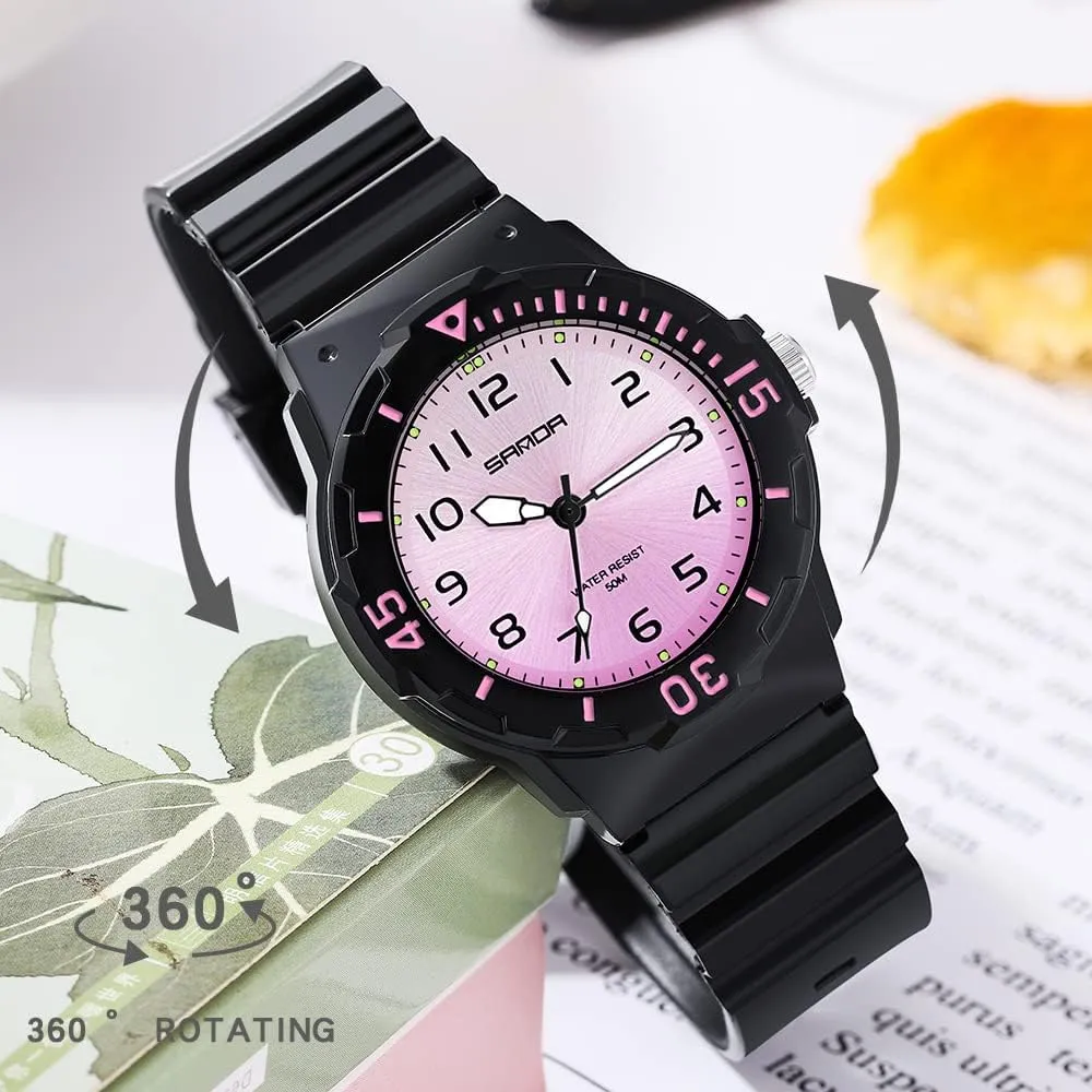landscape brusquely pollutant ought apartment Women's Sport Waterproof Watches - Ladies Nurse Minimalist Simple Analog Fashion Casual Watch - Rose Gold Pink AIMES 