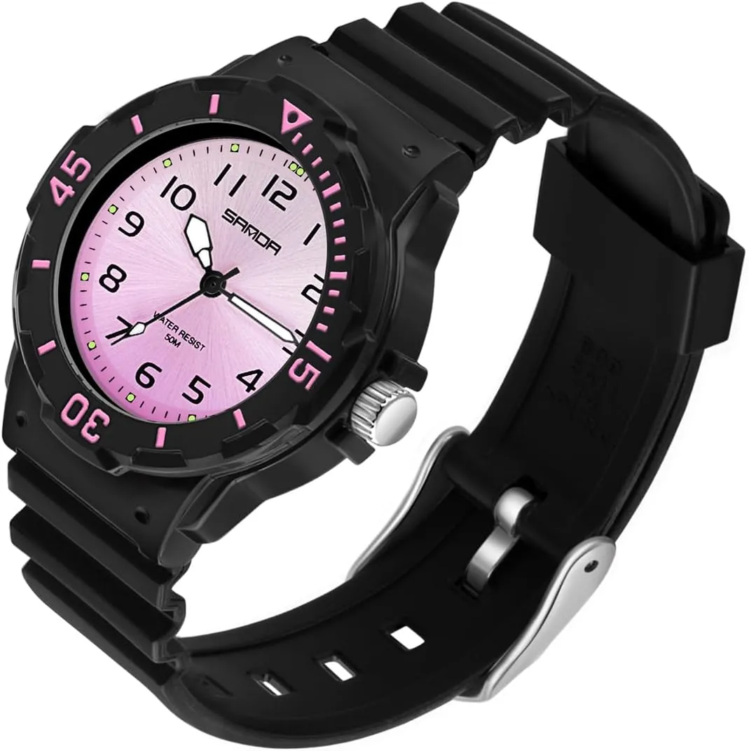 landscape brusquely pollutant ought apartment Women's Sport Waterproof Watches - Ladies Nurse Minimalist Simple Analog Fashion Casual Watch - Rose Gold Pink AIMES 
