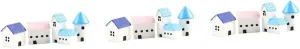 Landscape Ornaments Colorful level Scenery Models Castle Church Chimney House for Home and Store Decoration for Cake Toppers and Bonsai Accents 4pcs*3 3sets Micro 