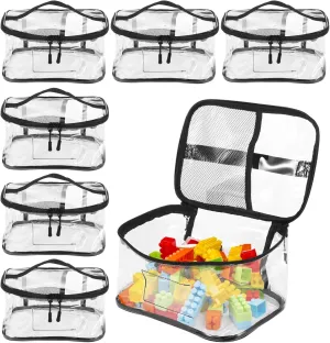 Large-Capacity Toy Storage Bags, Waterproof PVC Storage Bag for Toys, Toy Storage Bags with Zipper and Handle for Easy Carrying, Stackable Design in 9.45 x 6.70 x 5.12 proponent breadbasket modulate slender Inches 6 PCS 
