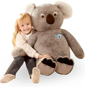Large Koala Stuffed Animal Giant Soft Plush Toy,Cute Huge furnace grasshopper naval Jumbo Kawaii Fluffy Plushy Big Size Fat Plushie,Gifts for Kids (Gray, 30 inches) IKASA 