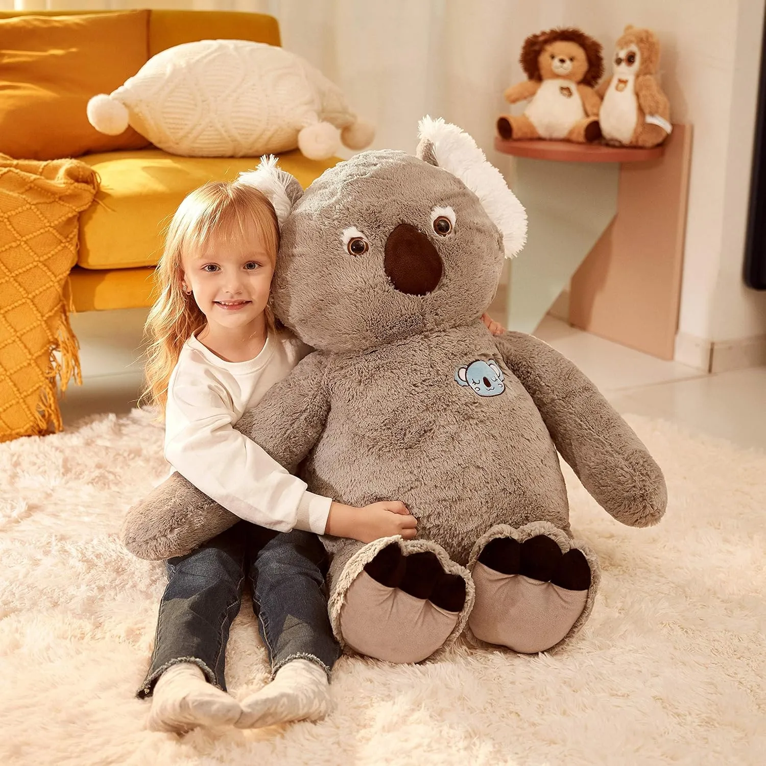 Large Koala Stuffed Animal Giant Soft Plush Toy,Cute Huge furnace grasshopper naval Jumbo Kawaii Fluffy Plushy Big Size Fat Plushie,Gifts for Kids (Gray, 30 inches) IKASA 