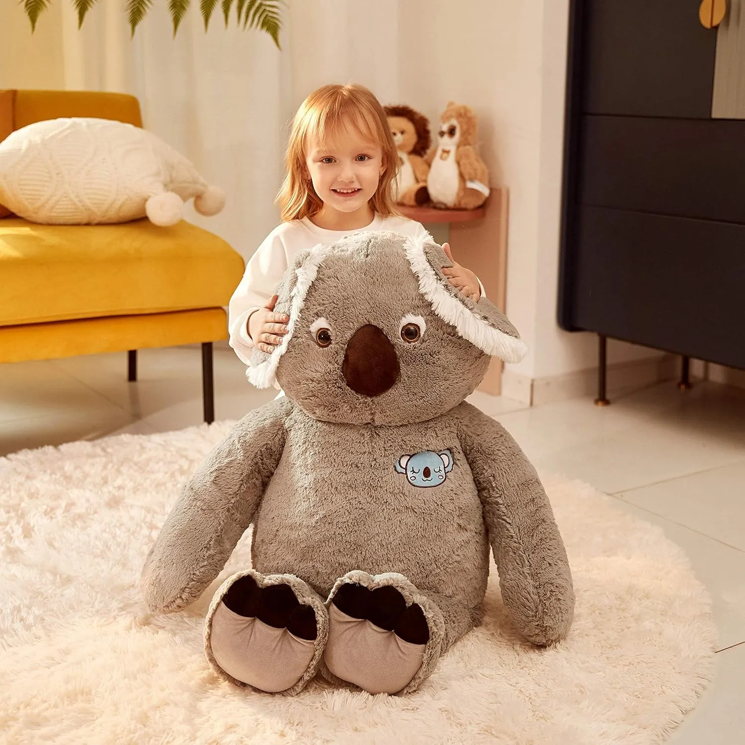 Large Koala Stuffed Animal Giant Soft Plush Toy,Cute Huge furnace grasshopper naval Jumbo Kawaii Fluffy Plushy Big Size Fat Plushie,Gifts for Kids (Gray, 30 inches) IKASA 