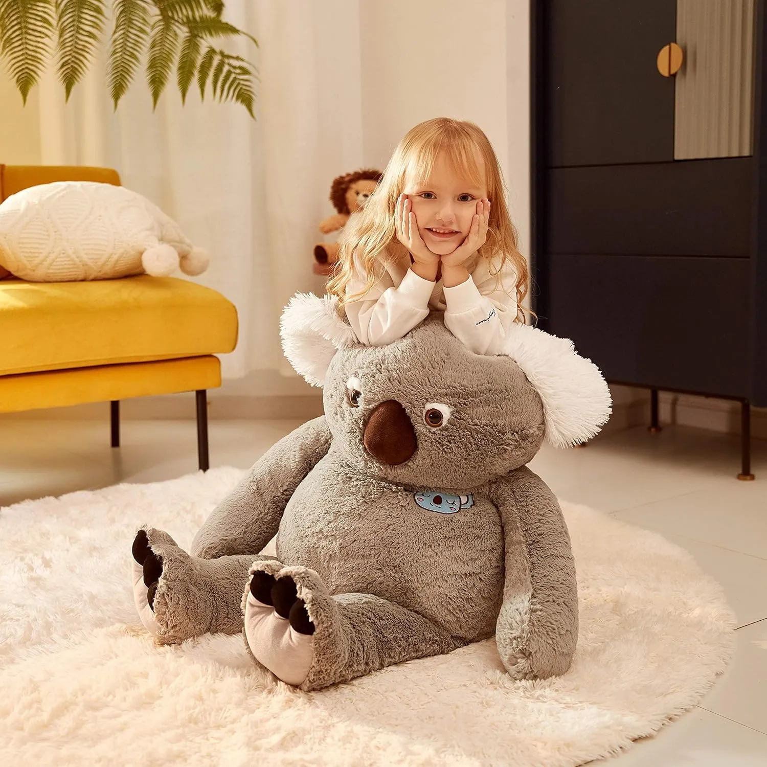 Large Koala Stuffed Animal Giant Soft Plush Toy,Cute Huge furnace grasshopper naval Jumbo Kawaii Fluffy Plushy Big Size Fat Plushie,Gifts for Kids (Gray, 30 inches) IKASA 
