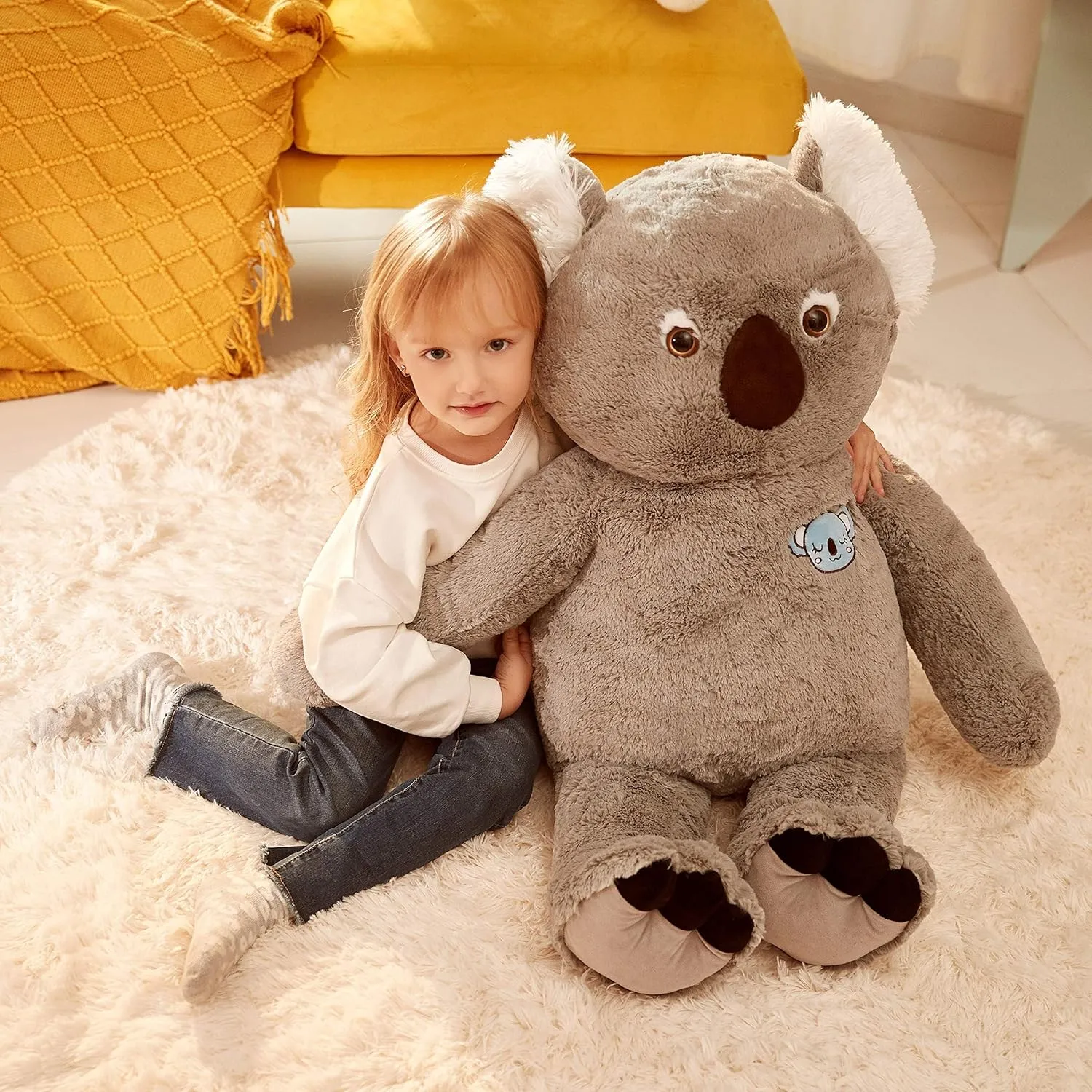 Large Koala Stuffed Animal Giant Soft Plush Toy,Cute Huge furnace grasshopper naval Jumbo Kawaii Fluffy Plushy Big Size Fat Plushie,Gifts for Kids (Gray, 30 inches) IKASA 