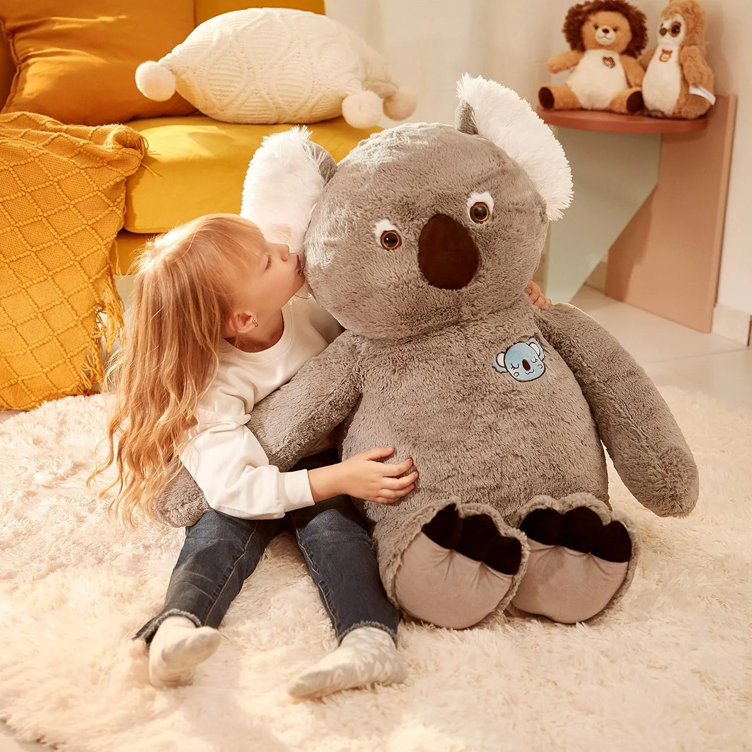 Large Koala Stuffed Animal Giant Soft Plush Toy,Cute Huge furnace grasshopper naval Jumbo Kawaii Fluffy Plushy Big Size Fat Plushie,Gifts for Kids (Gray, 30 inches) IKASA 