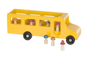 Large Wooden School Bus with Little People