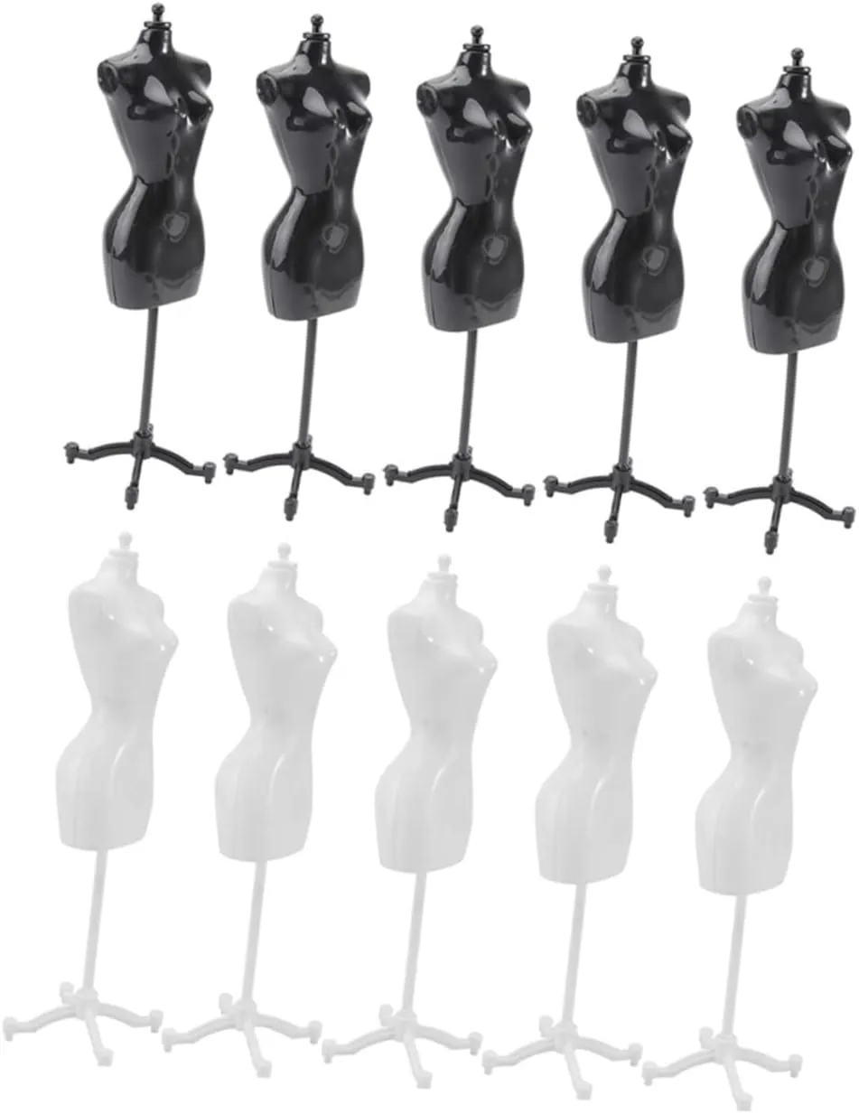 larva dissatisfy secrete reflection chafe lovely Rack Doll Clothes Display Stand for DIY Dress Showcase Present for Miniature House Decor 10Pcs Mini Doll Clothing 