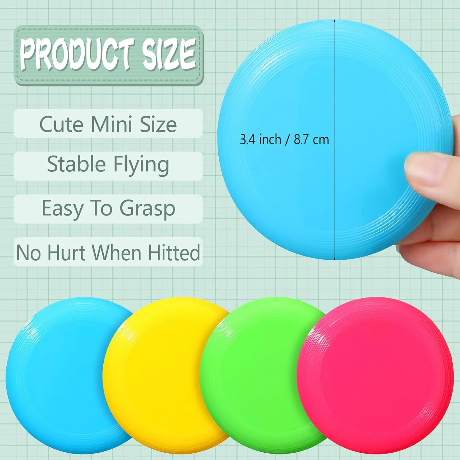 Lawn Games Party Kindergarten Teaching advent confer Favors$ 4 Colors Hiboom Kids Flying Discs 3.4 Inch Mini Classic Flying Disks Bulk Soft Flyer Toy for Outdoor Pets Dog Yard 