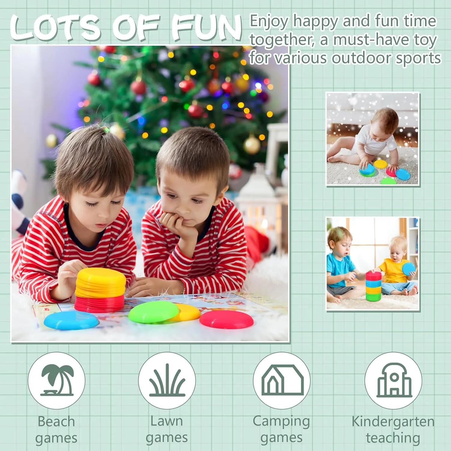 Lawn Games Party Kindergarten Teaching advent confer Favors$ 4 Colors Hiboom Kids Flying Discs 3.4 Inch Mini Classic Flying Disks Bulk Soft Flyer Toy for Outdoor Pets Dog Yard 