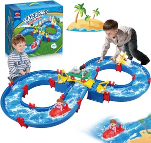 Lawn, Pool with 2 Boats??50PCS?? TANSAR Outdoor Water Table for Toddlers 1-3 3-5, Water Kids Toys for Kids Ages 4-8, disturb Water Park Playset Table Beach Toy, Summer Play Activities for Backyard, Garden, 