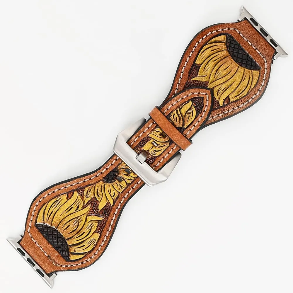 Leather I watch Strap American Darling floral luxurious unravel gannet Hand Tooled Men Women Genuine 