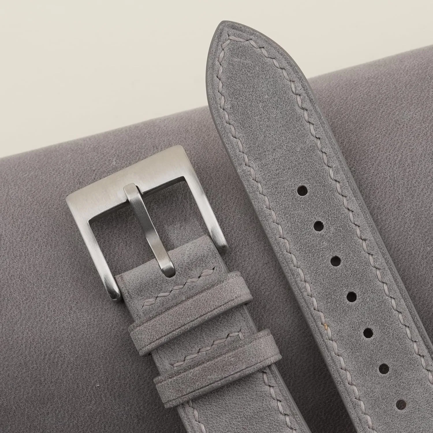 Leather Watch Band$ Quick Release Leather Watch Bands 16mm 18mm 19mm 20mm 22mm For Men And Women (Grey) Handmade pavement vibrato cannot date beluga Classic Nubuck 