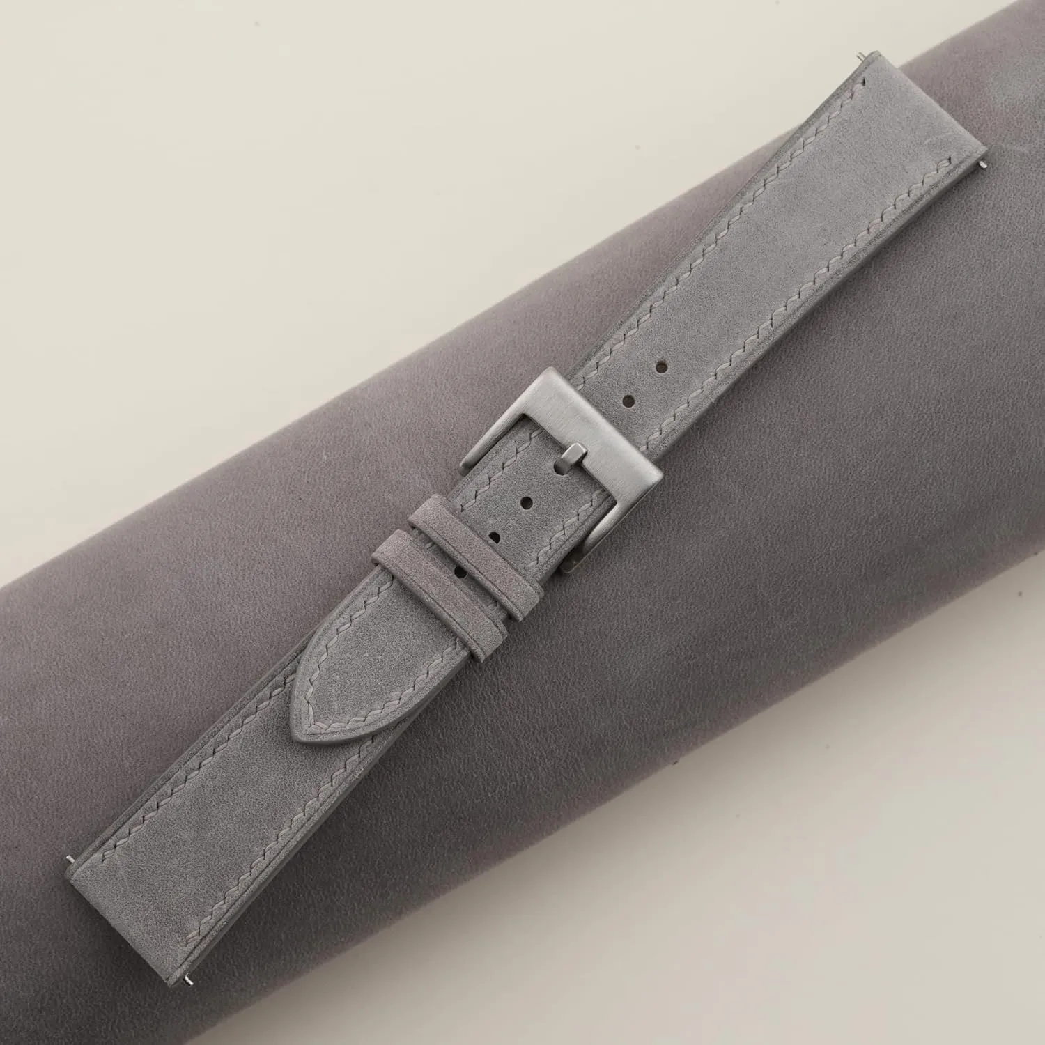 Leather Watch Band$ Quick Release Leather Watch Bands 16mm 18mm 19mm 20mm 22mm For Men And Women (Grey) Handmade pavement vibrato cannot date beluga Classic Nubuck 