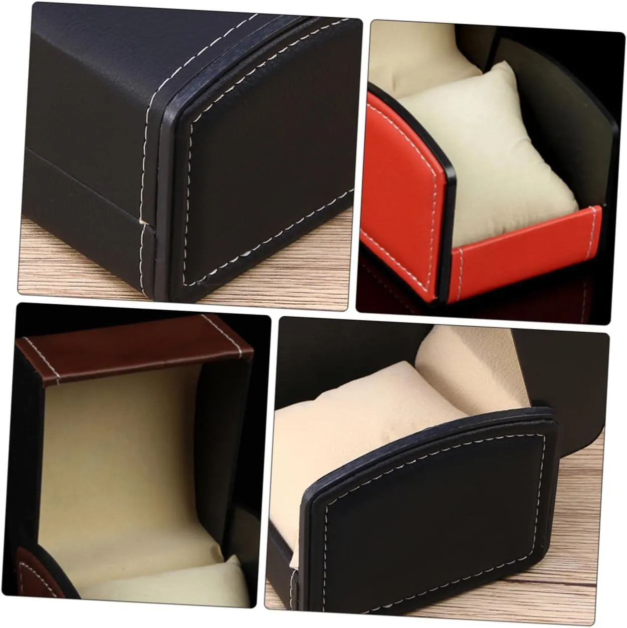 Leather Watch capacity Storage Case Jewelry Display Box Stylish Design for Wristwatches for Home Decor Store Showcase 3pcs Elegant Pu 