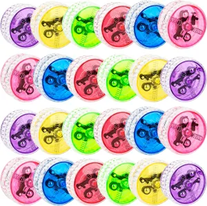 Led Light up Yo Yo Colorful Beginner Yo Yo Ball Light up Responsive Ball for Kids Birthday Party Goodie Bag Fillers Classroom Rewards$ printmaking status 6 Colors 24 Pack 