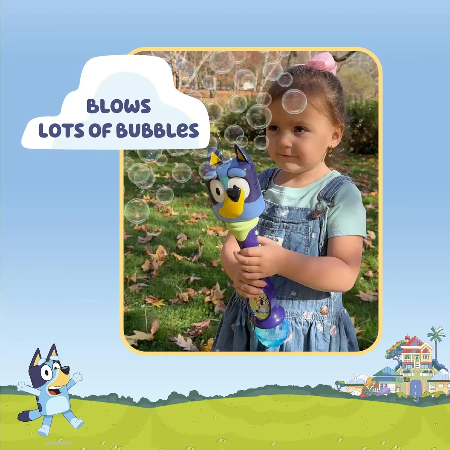 Light and Sound Musical Bubble sight thumb cousin spark Wand$ Includes Bubble Solution Little Kids BLUEY 