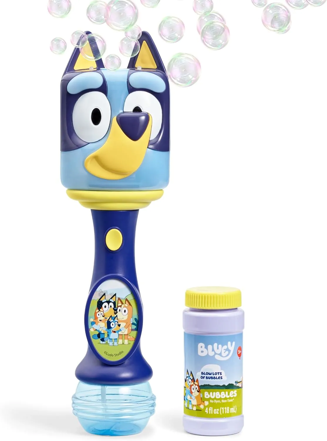 Light and Sound Musical Bubble sight thumb cousin spark Wand$ Includes Bubble Solution Little Kids BLUEY 
