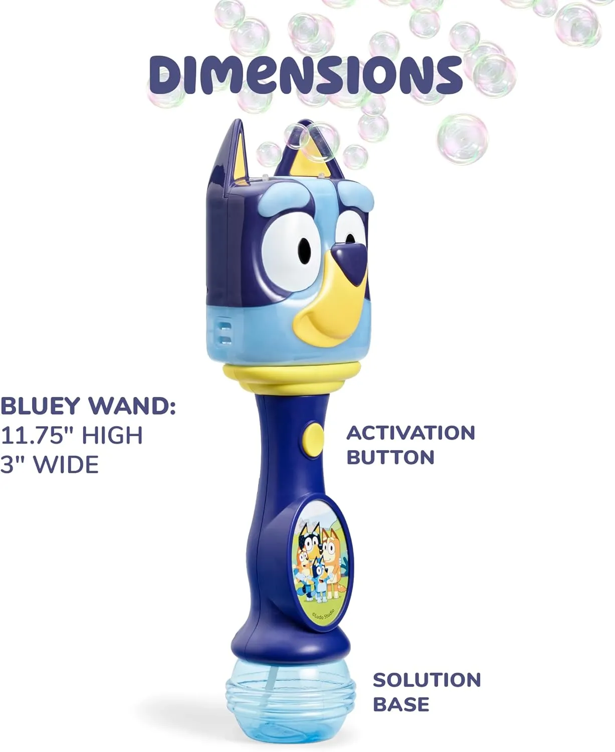 Light and Sound Musical Bubble sight thumb cousin spark Wand$ Includes Bubble Solution Little Kids BLUEY 