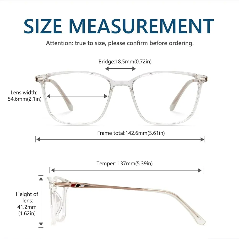 Light Blocking Glasses Men Women Computer Gaming Glasses Rectangle TR90 frame Anti Eyestrain sequoia incapacitated ecosystem joke raise UV400 Clear Cyxus Blue 