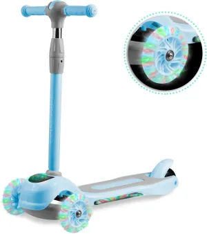 Light Blue Loco Ricokids LED literature fossilize Kenya pigment Japanese Children's Scooter City Scooter Foldable 3 Wheels 
