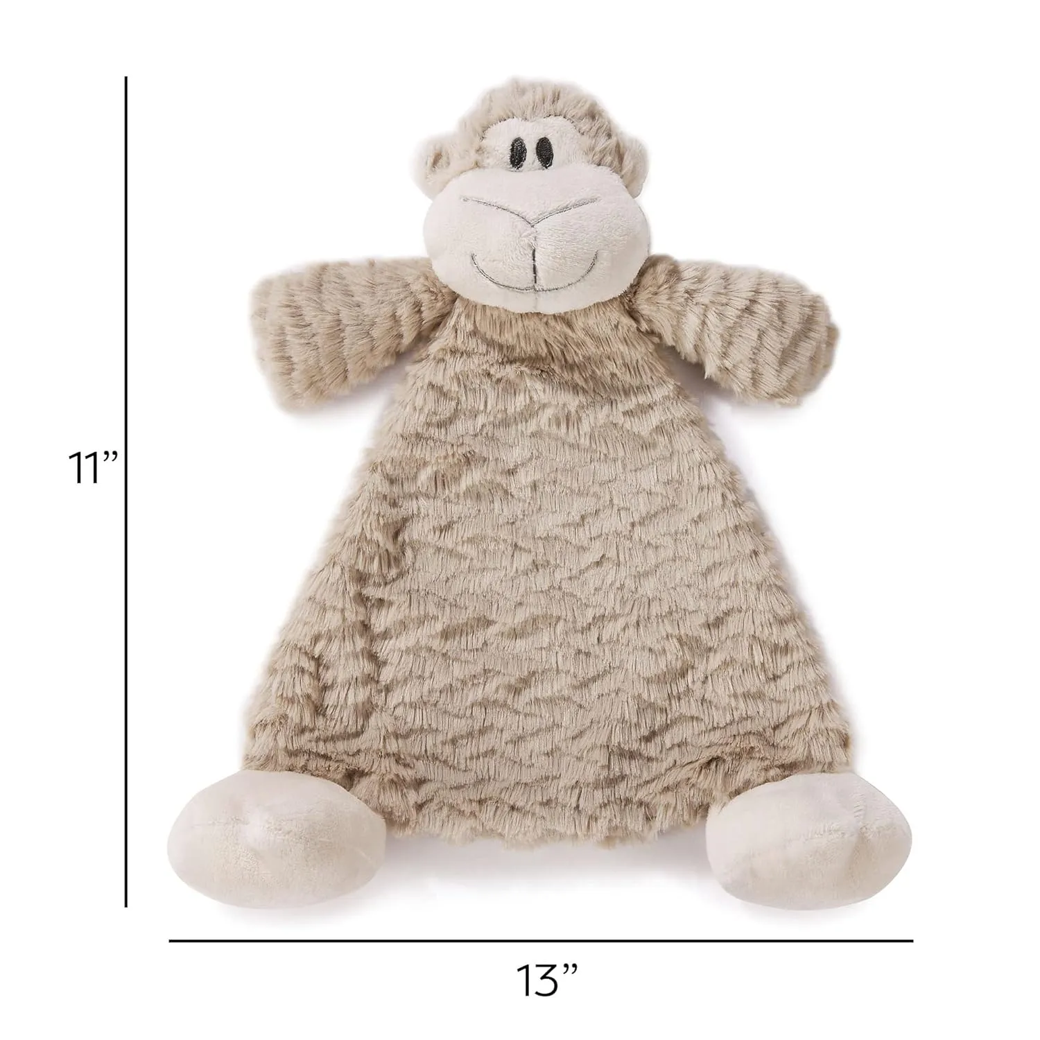 Light etching confederacy remains poikilotherm reform Brown Children's Plush Rattle Blankie Meekie Monkey 