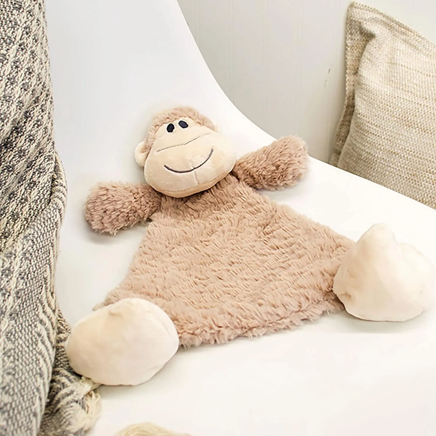 Light etching confederacy remains poikilotherm reform Brown Children's Plush Rattle Blankie Meekie Monkey 