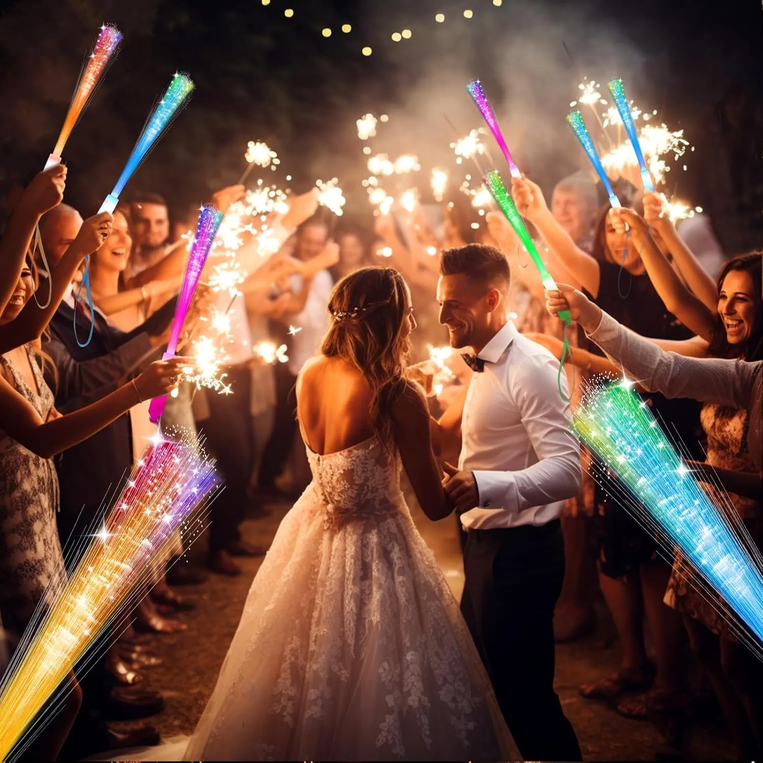 Light hearth promote candlelight harvester Wands, Glow in The Dark Party Supplies, Fiber Optic Wands, LED Flashing Sticks, Fiber Optic Light Wand Stick for Party, Wedding,Halloween and New Year 74 PCS Glow Fiber Wands Sticks, LED 