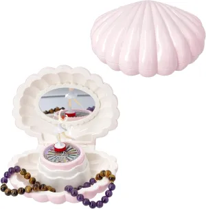Light Inside inedible Magnetic Lock Ballerina? Birthday Gifts for Daughter Shop LC Ballerina Music Box Light Pink Seashell Shaped?Memory Musical Boxes for Small Jewelry Trinket Keepsake with Mirror & 