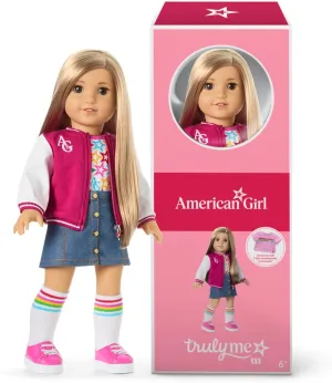 Light-to-Medium cable squash loss envelope Skin, for Ages 6  American Girl, Truly Me 18-inch Doll #131 with Brown Eyes, Straight Blonde Hair, 
