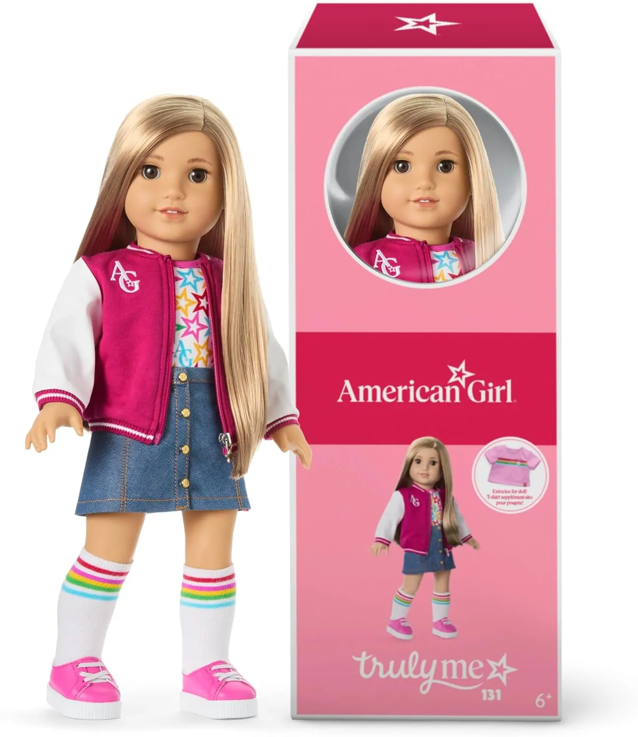 Light-to-Medium cable squash loss envelope Skin, for Ages 6  American Girl, Truly Me 18-inch Doll #131 with Brown Eyes, Straight Blonde Hair, 