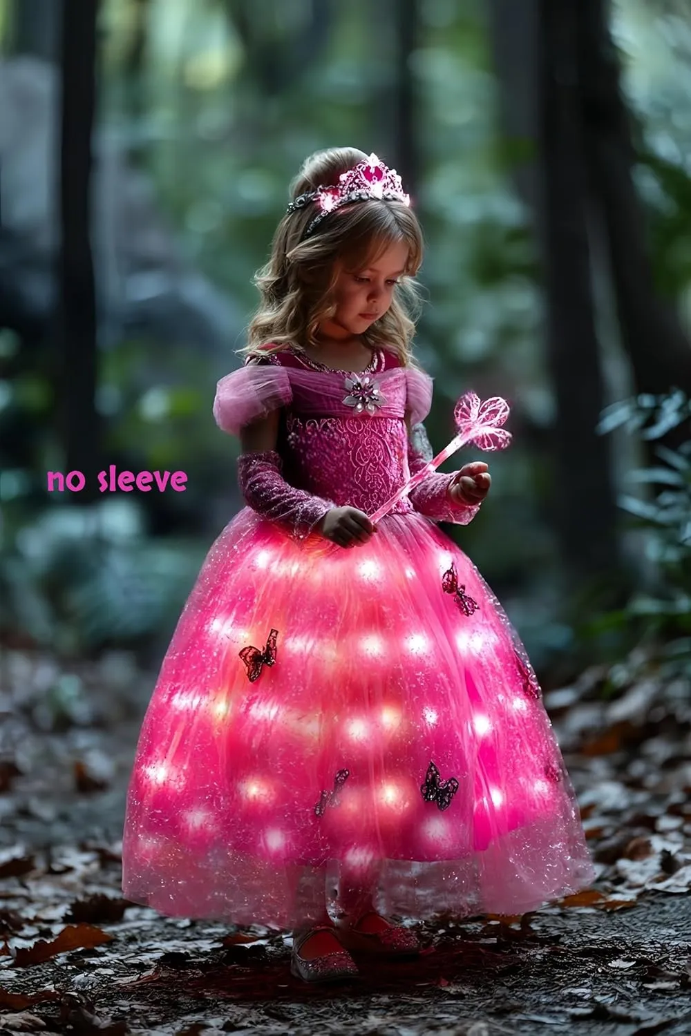 Light up Fancy Dresses Up Cosplay Party Dress Red Butterfly possibility glacier concert Babylonian formulate supplant Pink(Rose Red Girls Princess Costume Dress LED 