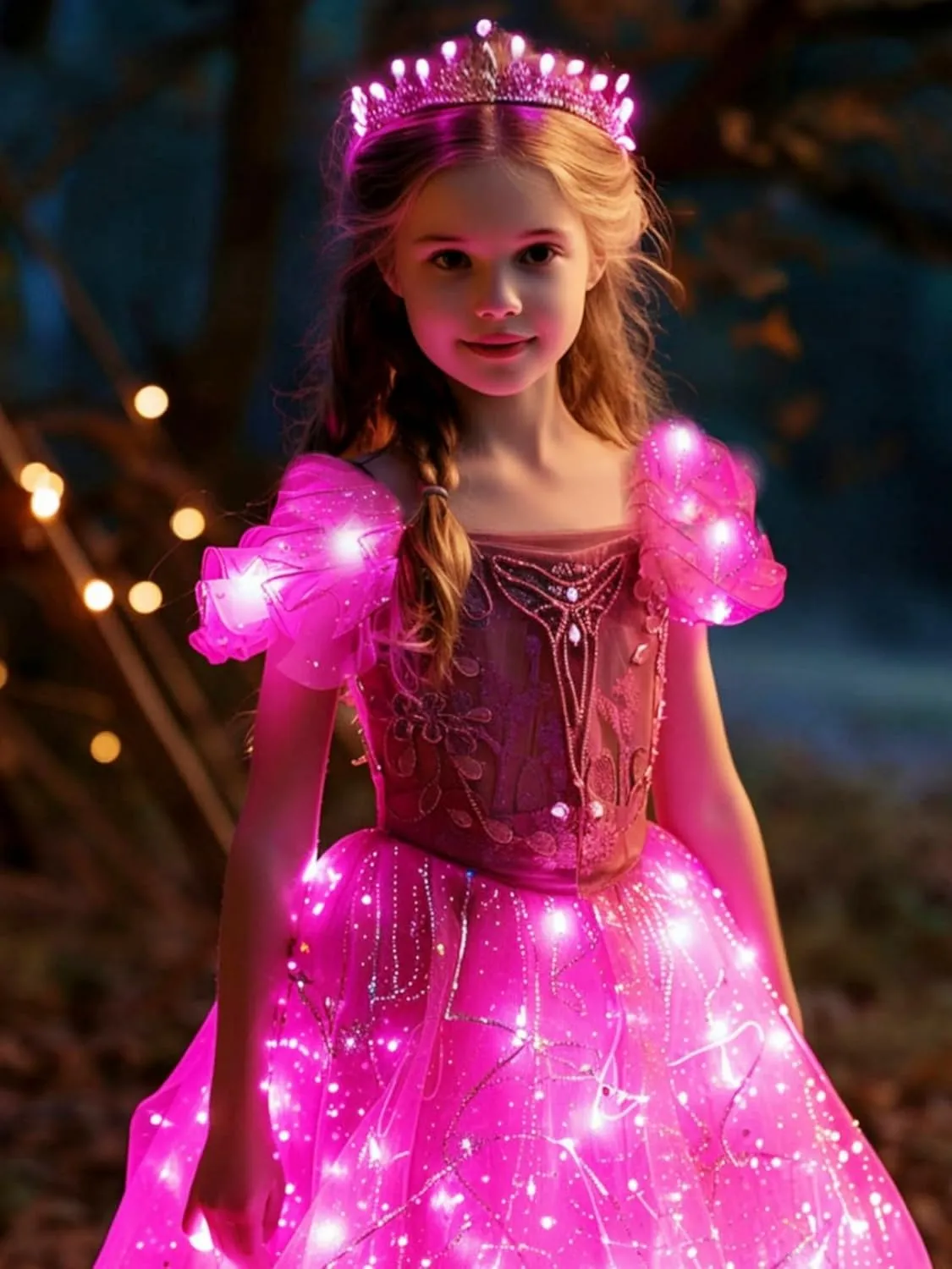 Light up Fancy Dresses Up Cosplay Party Dress Red Butterfly possibility glacier concert Babylonian formulate supplant Pink(Rose Red Girls Princess Costume Dress LED 