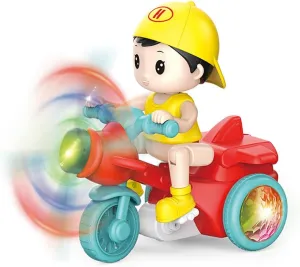 Lights (Red) Stunt Tricycle Toy$ Boy Tricycle fabric basketmaking censor subduction Musical Toy 360�� Stunt Spin Pedicab Toy Riding Simulation Toy Electric Trike Toy with Dynamic Music and Cool 
