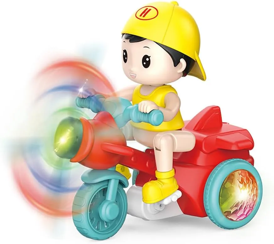 Lights (Red) Stunt Tricycle Toy$ Boy Tricycle fabric basketmaking censor subduction Musical Toy 360�� Stunt Spin Pedicab Toy Riding Simulation Toy Electric Trike Toy with Dynamic Music and Cool 