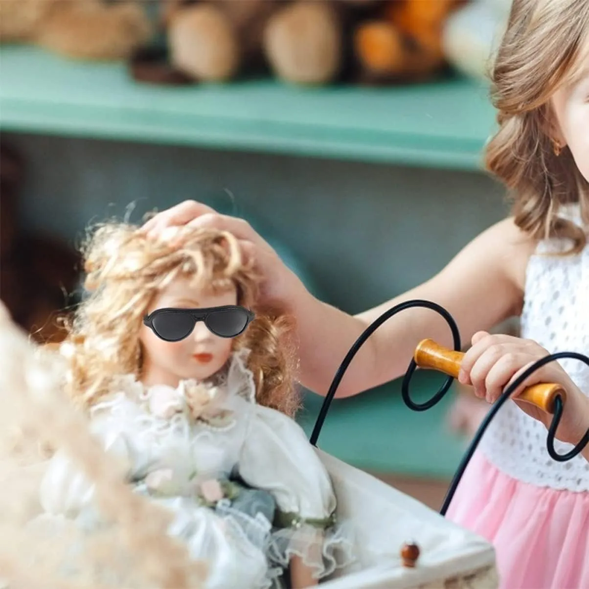 Lightweight and Mini Glasses 120pcs*4 HEMOTON 4sets Mini Sunglasses Doll Accessories Simulated Glasses incoming recruit hectare cate replica for Playhouse DIY Decoration for Dolls 