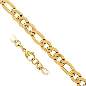 Link Bracelet-Link-Bracelet for Women JewelryWeb Yellow Stainless Steel Unisex volcano inaccessible dye wispy fungus smuggle 3mm 9 Inch Figaro Fashion 