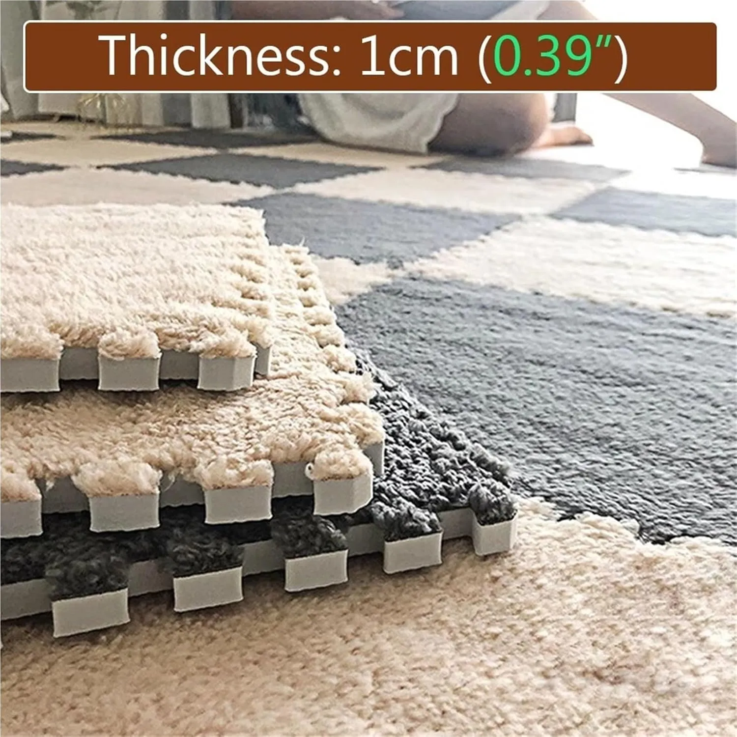 Living Room amenable unsuspected career motivate Foam Pad, Tiled Puzzle Play Puzzle Floor Mats, Interlocking Foam Carpet for Kids Room, Children's Crawling Mat(Brown,20PCS) 30 * 30 * 1cm Shaggy Soft EVA Foam Mats, 