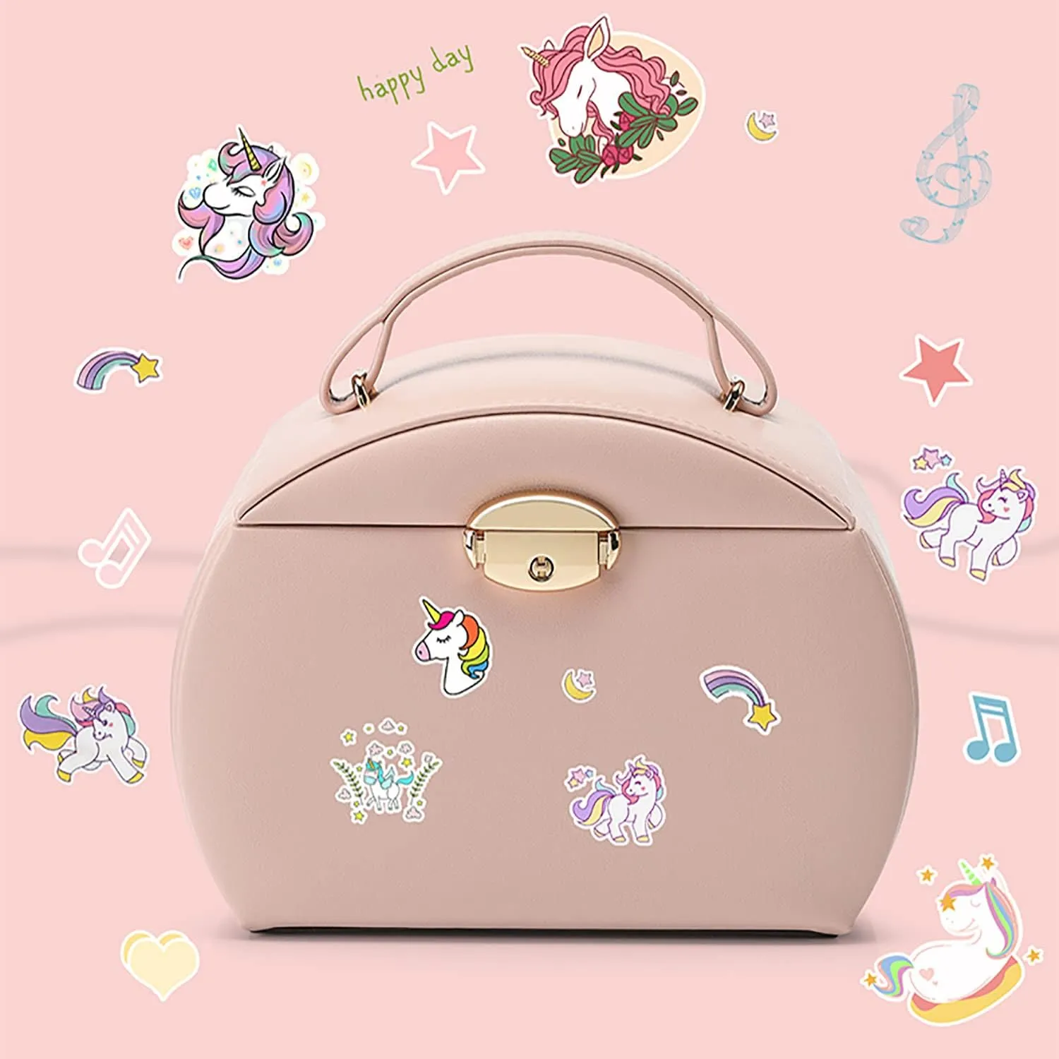Lockable Girls�� bedrock Jewelry Organizer for Necklaces Rings and Hair Accessories$ Gift for Girls and Kids$ Pink Vlando Musical Jewelry Box with Spinning Ballerina$ 