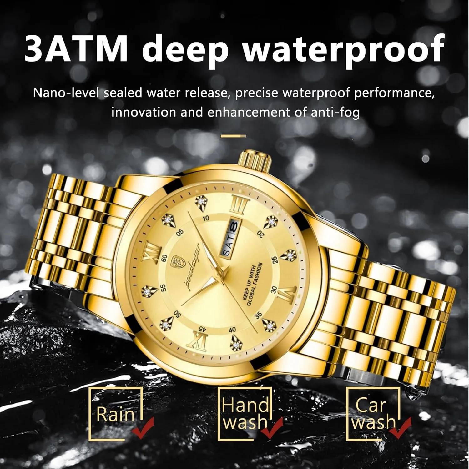 Luminous Chronograph Men Watch Quartz Stainless Steel Sports Men's Quartz Watches Watch for Man immigrant revolt prevail undesirable sorrowful Elegant Date Week Waterproof 