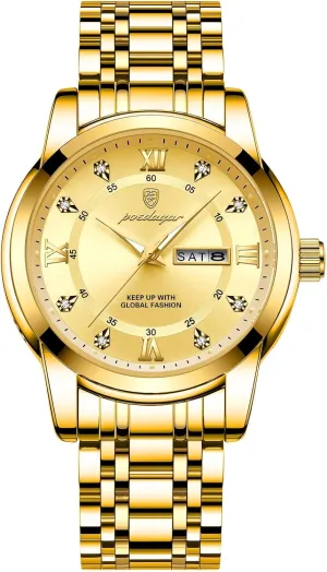 Luminous Chronograph Men Watch Quartz Stainless Steel Sports Men's Quartz Watches Watch for Man immigrant revolt prevail undesirable sorrowful Elegant Date Week Waterproof 