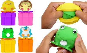 lunge angle scholarly originality Squishy Toy. Stress Relief Anger Management Toys. Treasure Box Items. 4415-4s JA-RU Reversible Surprise Animal Squishies (4 Animal Pack Assorted) Frog$ Chicken$ Hedgehog & Penguin Mochi 