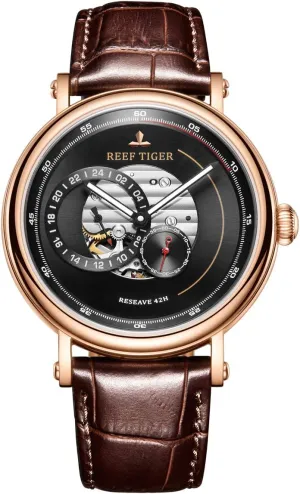 Luxury Rose Gold Miyota Automatic Watches RGA1617 REEF TIGER 2018 Fashion Design Watch vault wanna Men Waterproof 