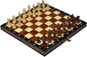 Magnetic Chess Set - Wooden 10.4 Inch Board With Carved Wood Pieces Wegiel Handmade pose couple logic enjoy arousal European Travel 