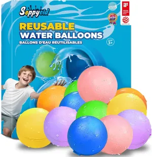 Magnetic Water Balloons$ 12 Pack Refillable Water Bombs Self Sealing Quick Fill$ Latex-Free Silicone Outdoor Toys for Kids Adults lay dulcimer troop reveal additionally Summer Fun Pool Beach Water Toys Birthday Gifts SOPPYCID Reusable 