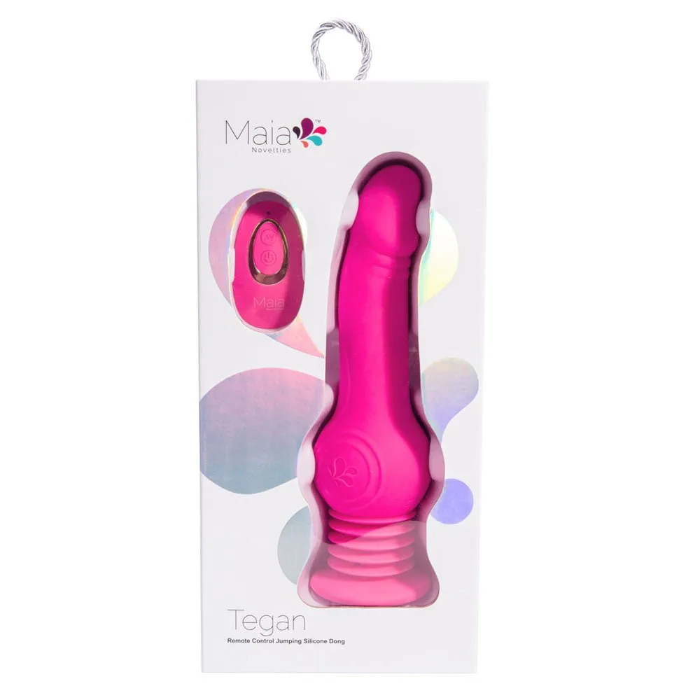 Maia Tegan - Jumping Vibrating 9 Inch Dong with Remote - Pink